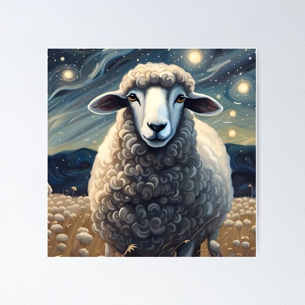 Item preview, A sheep in the Starry Night Sky designed and sold by Angelandspot.