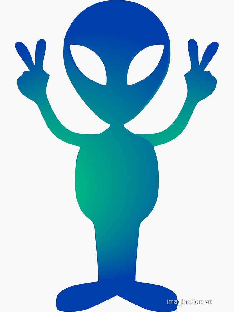 Alien Peace Signs Sticker For Sale By Imaginationcat Redbubble 0569