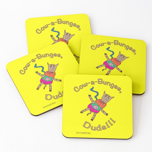 Item preview, Cow-A-Bungee, Dude!!! (Without White Background) designed and sold by AbDoodleDesigns.