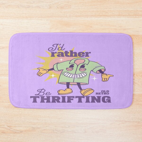 Item preview, I'd rather be thrifting purple old retro shirt mascot vintage shopping thrift store designed and sold by MetalicBabe.