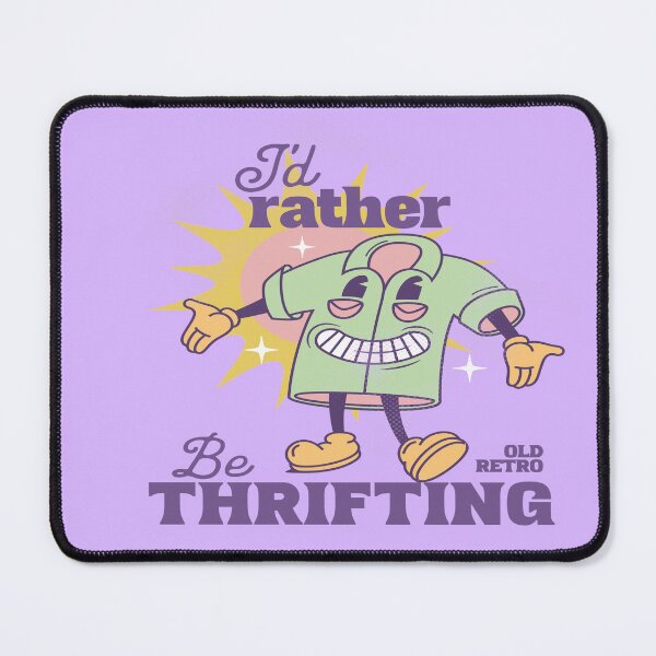 Item preview, I'd rather be thrifting purple old retro shirt mascot vintage shopping thrift store designed and sold by MetalicBabe.