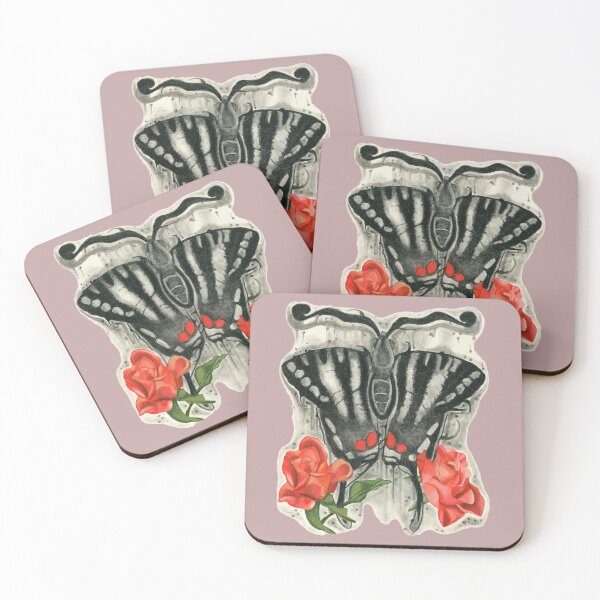 Item preview, Two roses and a butterfly designed and sold by KnowingWonder.