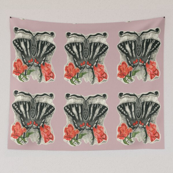 Item preview, Two roses and a butterfly designed and sold by KnowingWonder.