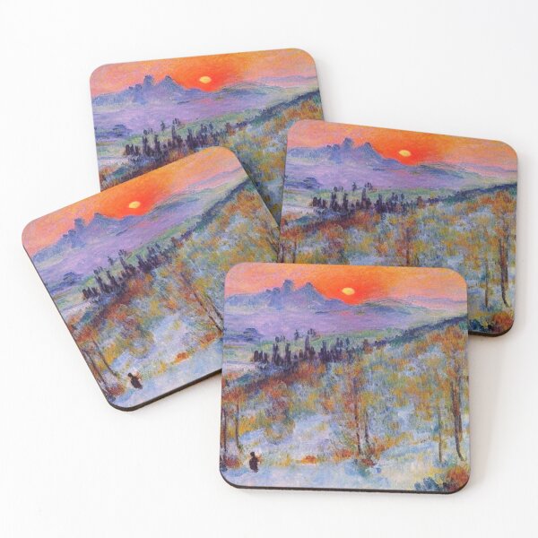 Item preview, Sunset beyond snowy mountain designed and sold by George Hutton Hunter.