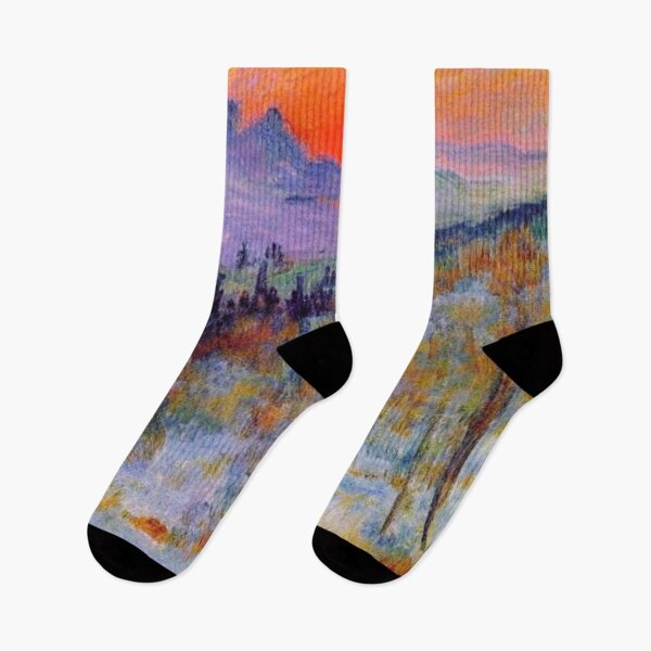 Item preview, Sunset beyond snowy mountain designed and sold by George Hutton Hunter.