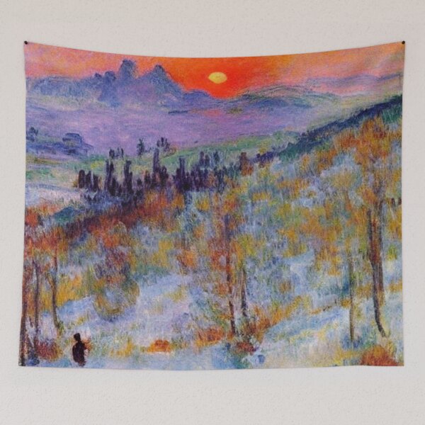 Item preview, Sunset beyond snowy mountain designed and sold by George Hutton Hunter.