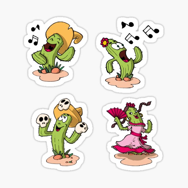 Cactus board 6 saltinbanques pink Sticker