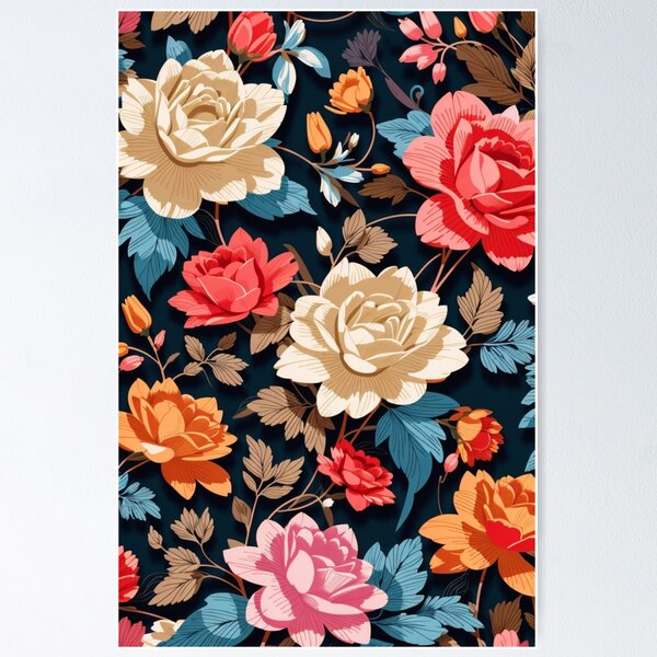 Item preview, A Romantic Flowers Seamless Pattern designed and sold by Design  Dynasty.