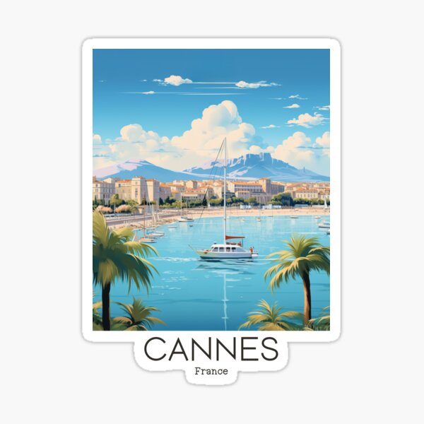 Artikel-Vorschau von Eine Vintage-Reiseillustration von Cannes - Frankreich, designt und verkauft von GoodOldVintage.