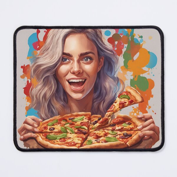 Item preview, Woman eating  pizza designed and sold by simaso.