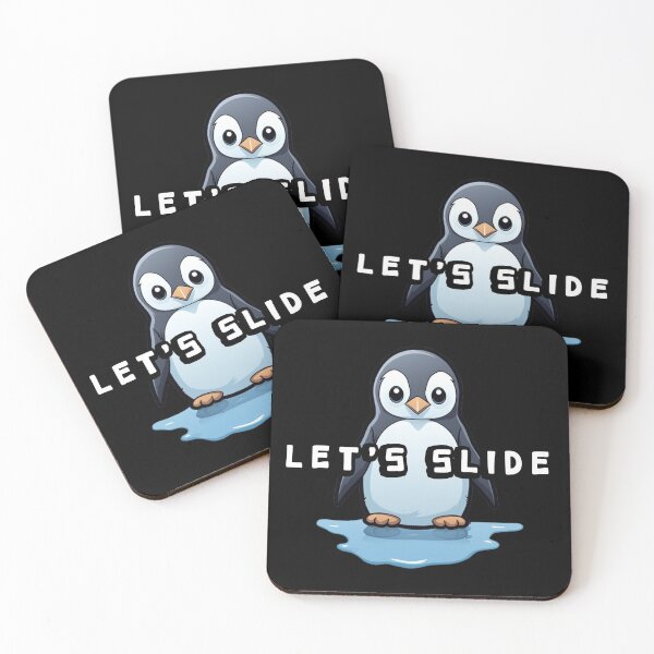 Item preview, Cute Penguin Let's Slide Funny Quote designed and sold by LudwikeArts.