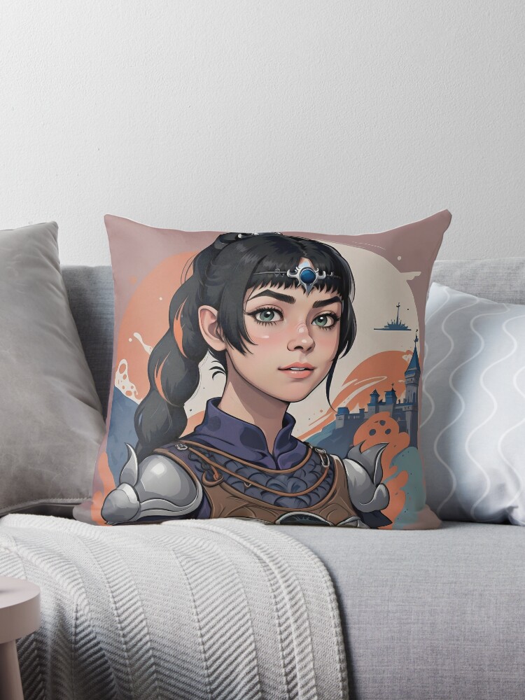 Cute Goth Girl Throw Pillow for Sale by NateFellhauer