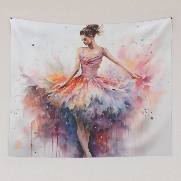 Item preview, Watercolor ballerina digital print designed and sold by dcrc.