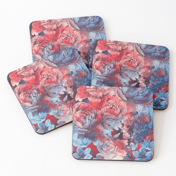 Item preview, flowers red and blue pattern #flowers #pattern designed and sold by JBJart.