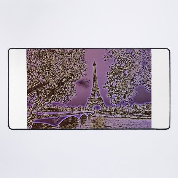 Item preview, The Eiffel Tower, Paris, Neon Damson, Travel Poster - France's Structural Masterpiece Known as The Symbol of Love designed and sold by studioSharonKay.