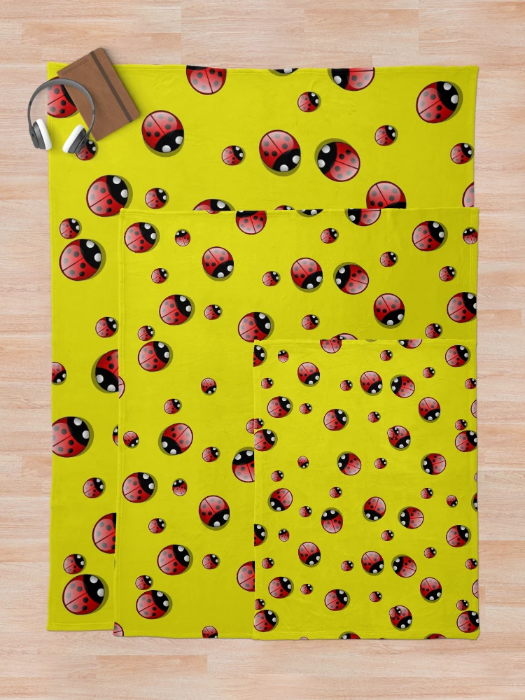 Thumbnail 5 of 6, Throw Blanket, Pretty Ladybug Pattern designed and sold by Rell1970.