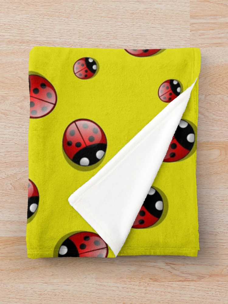 Thumbnail 3 of 6, Throw Blanket, Pretty Ladybug Pattern designed and sold by Rell1970.