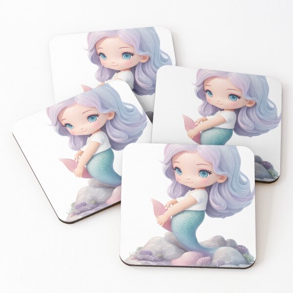 Item preview, Enchanting Isometric Little Mermaid on Rock designed and sold by Ceemko's Vintage Corner.