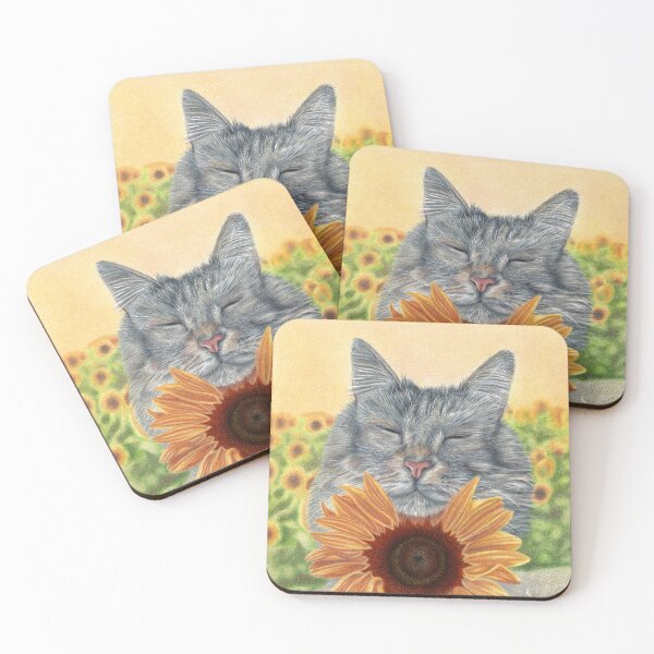 Item preview, Cat Showing Off Sunflower designed and sold by SierraReighArt.