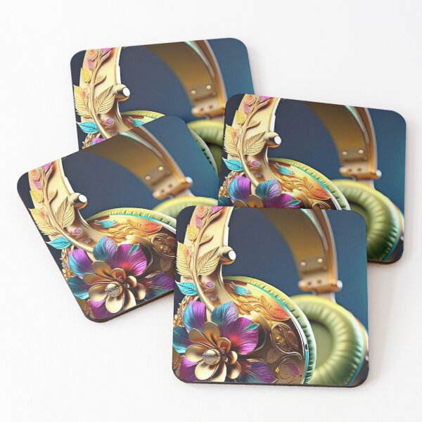Item preview, Headphone made by golden metal with floral pattern designed and sold by sudsaipan.