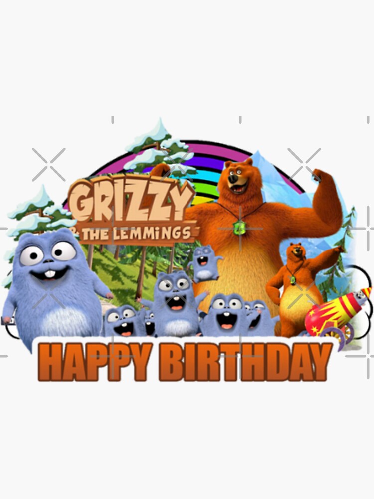 Grizzy and the Lemmings  Lemming, Birthday cake topper printable
