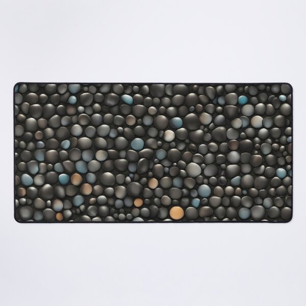 Item preview, Blue and beige and dark gray shiny pebbles. designed and sold by Rostislav Bouda.