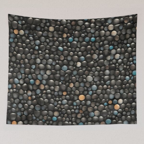 Item preview, Blue and beige and dark gray shiny pebbles. designed and sold by Rostislav Bouda.