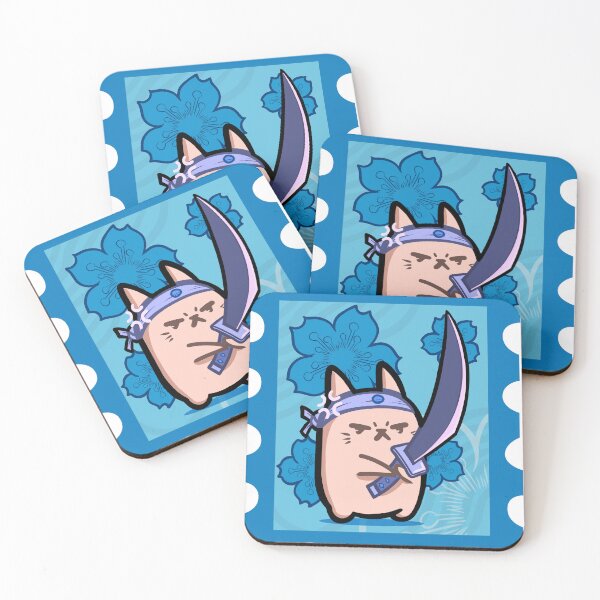 Item preview, Blue Samurai Cat Stamp designed and sold by NevermindOnArt.