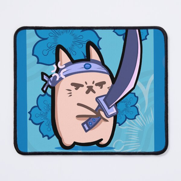 Item preview, Blue Samurai Cat Stamp designed and sold by NevermindOnArt.