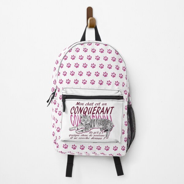 Item preview, Conquering cat - graphite version, text in pink colorized French designed and sold by SylvieG18.