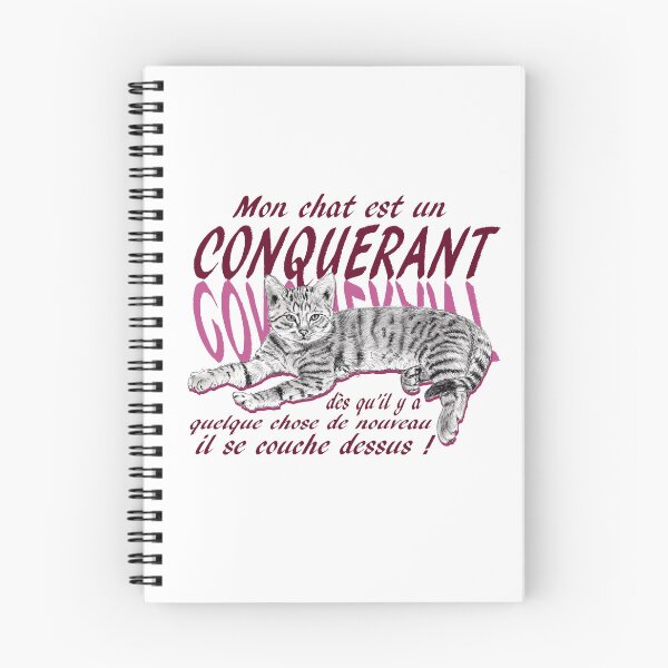 Item preview, Conquering cat - graphite version, text in pink colorized French designed and sold by SylvieG18.