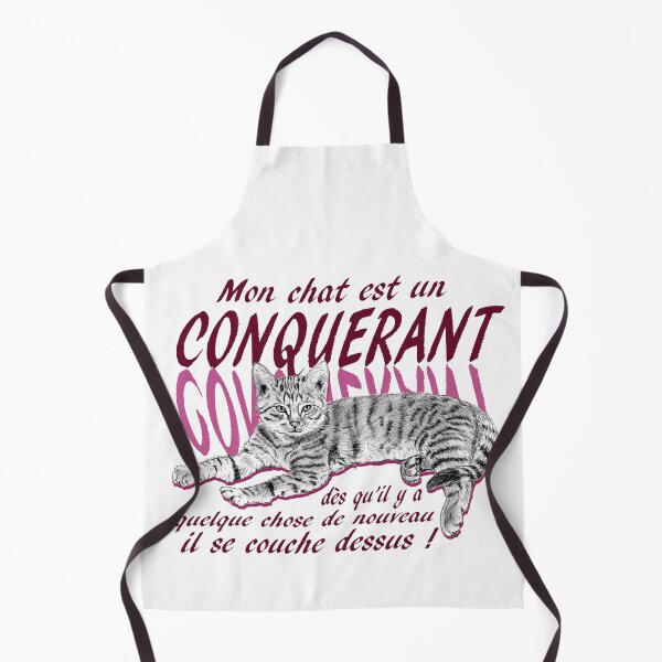 Item preview, Conquering cat - graphite version, text in pink colorized French designed and sold by SylvieG18.