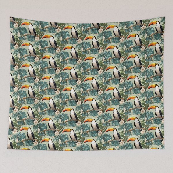 Item preview, Adult Tucan Summer Tropical Background designed and sold by LudwikeArts.