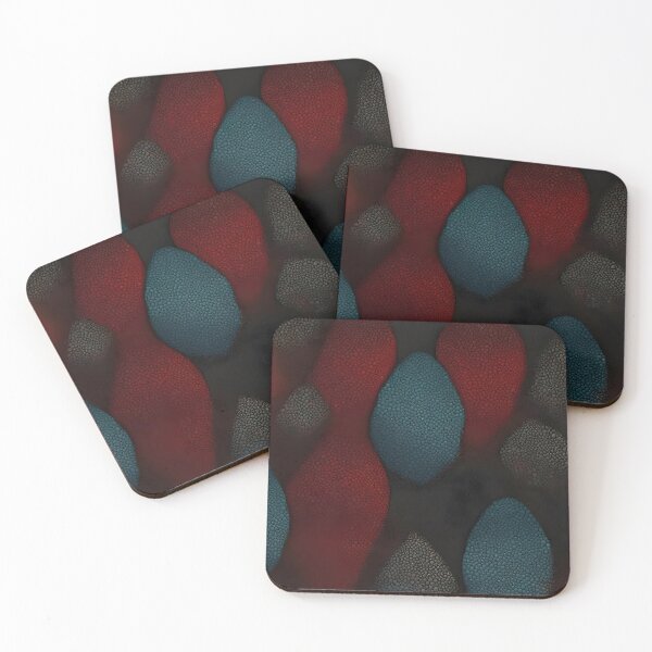 Item preview, Blue and red rough shapes on a black background designed and sold by Rostislav Bouda.