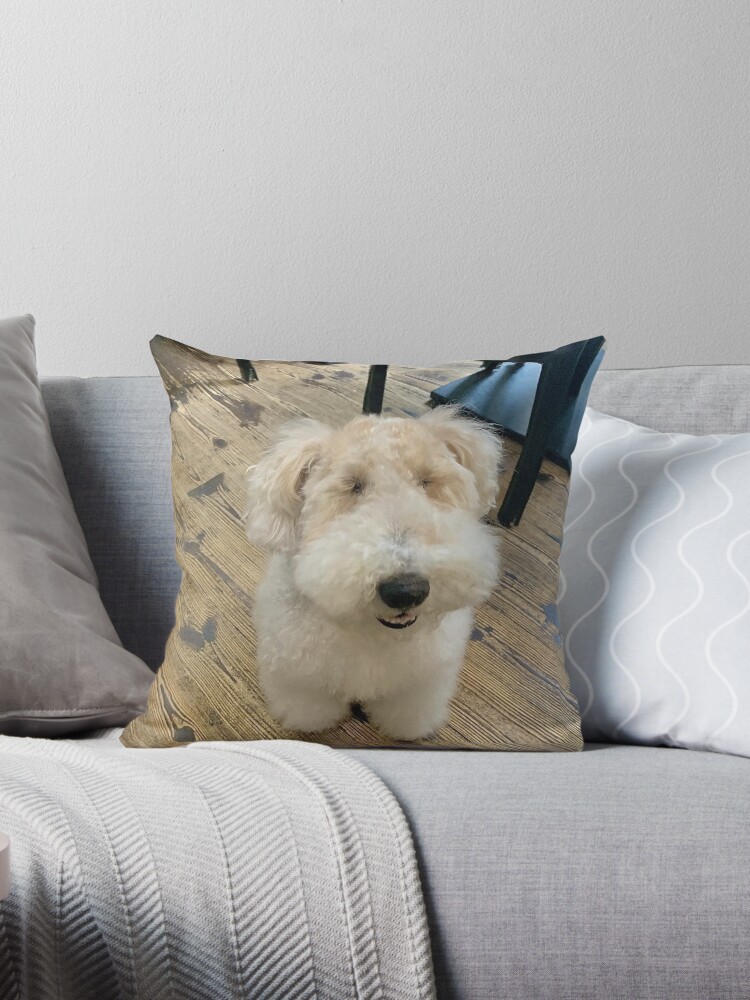 Dog shop throw pillow