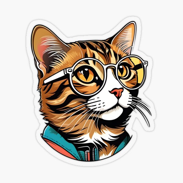 cool cat Transparent Sticker