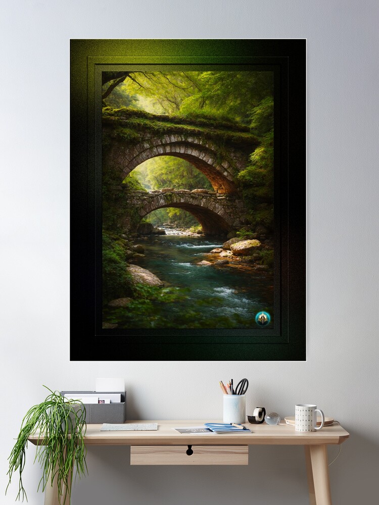 In An Ancient Forest Are Whispers Of The Past Landscape Allegory AI Concept Art by Xzendor7 Wall Decor Poster