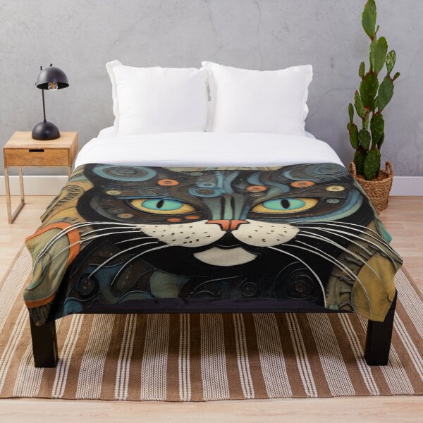 Aperçu de l'œuvre Gustav Klimpt, chat créée et vendue par Ellimade.