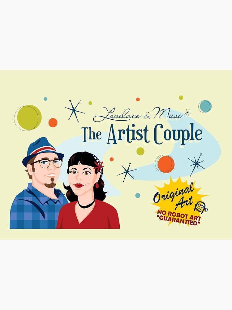 Thumbnail 3 of 3, Sticker, Lovelace and Muse, The Artist Couple LovelaceandMuse.com designed and sold by artmangary.