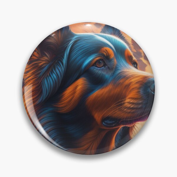 Item preview,  hairy colorful dog with moon Dog Mats designed and sold by fowzi shokri.