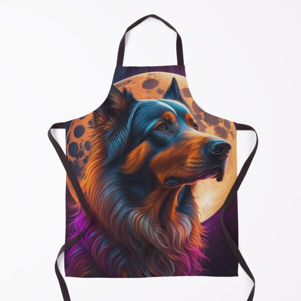 Item preview, hairy colorful dog with moon Dog Mats designed and sold by fowzi shokri.
