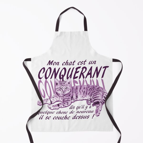 Item preview, Conquering cat - purple colorized version, text in French designed and sold by SylvieG18.
