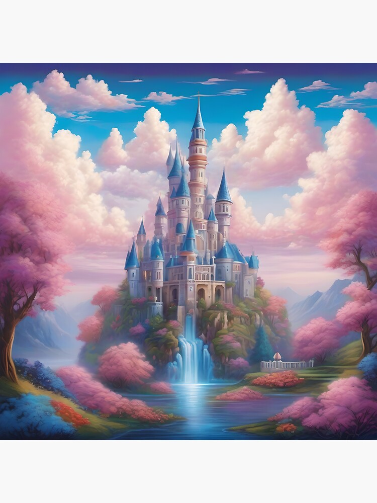 paint by numbers kit Disney castle above clouds