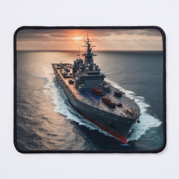 Item preview, Military ship in the ocean, sunset designed and sold by mikaws.