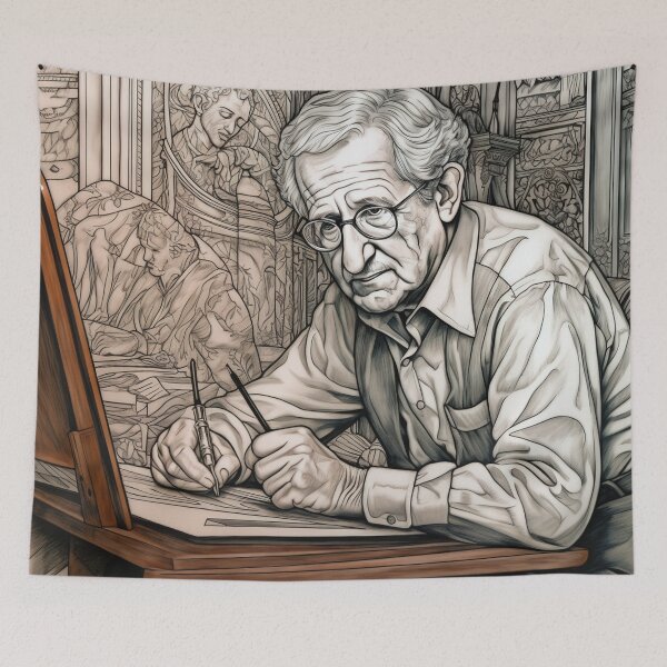 Item preview, Noam Chomsky drawing designed and sold by ComicsFactory.