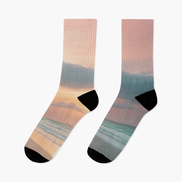 Item preview, Pastel colored sunset beach scene designed and sold by mikaws.