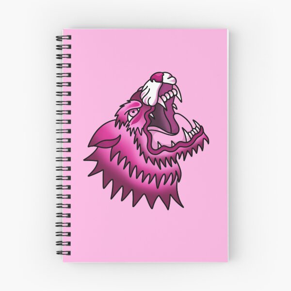 Item preview, Angry Wolf Pink - Traditional Tattoo Style designed and sold by Ames-O-Art.