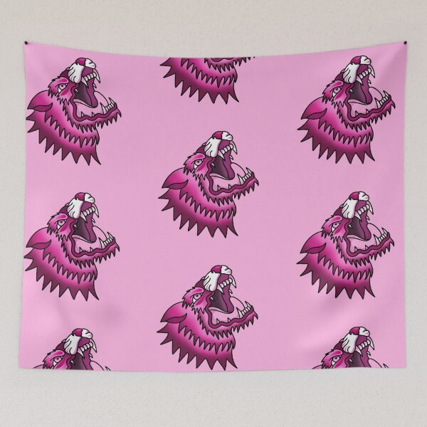Item preview, Angry Wolf Pink - Traditional Tattoo Style designed and sold by Ames-O-Art.
