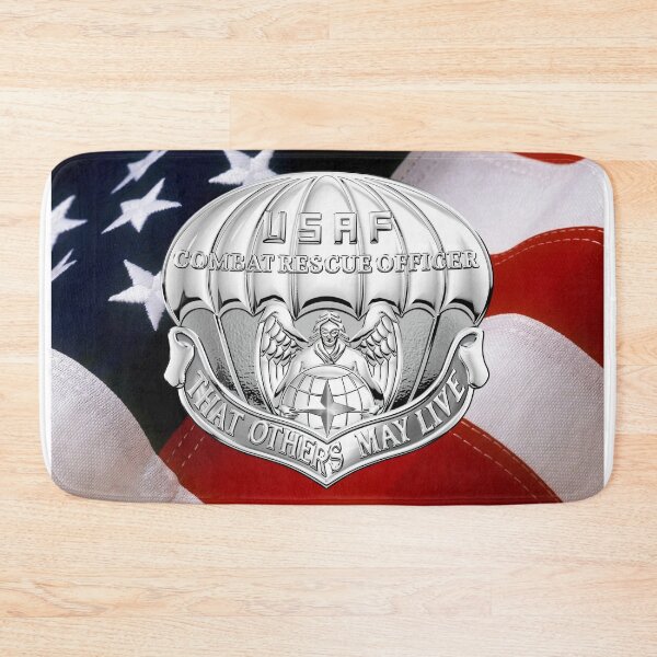 Item preview, Combat Rescue Officer Badge over American Flag designed and sold by Serge Averbukh Art Studio.