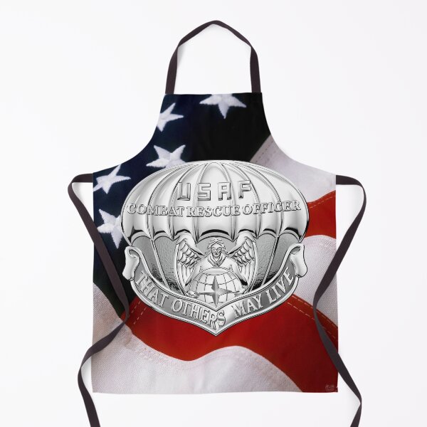 Item preview, Combat Rescue Officer Badge over American Flag designed and sold by Serge Averbukh Art Studio.